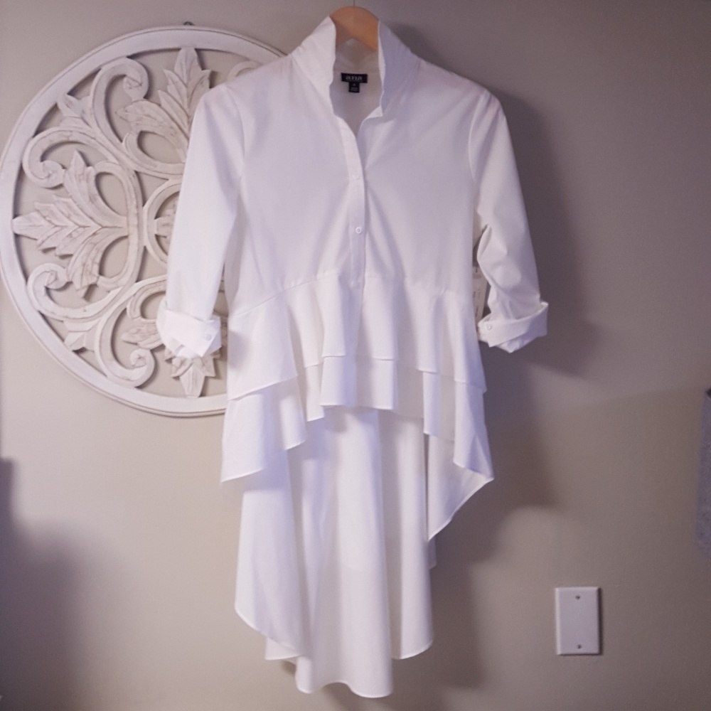 ana White Waterfall Draped Button Down NWT